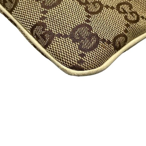 Gucci Shoulder Bag Horsebit/gg Pattern 144010 Beige/brown/ivory Studded Leather - Picture 7 of 16